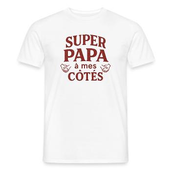 Super Dad by My Side - Father's Day - Men's T-Shirt - white - Front - AI Model Male 178 dark (178cm)