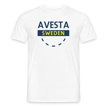 Avesta Schweden Kreisförmiges Logo - Männer T-Shirt - Weiß - Vorne - AI Model Male 178 dark (178cm)