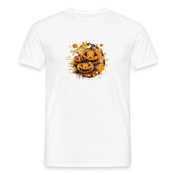 Kürbis-Splatter Halloween Kunst - Männer T-Shirt - Weiß - Vorne - AI Model Male 178 dark (178cm)