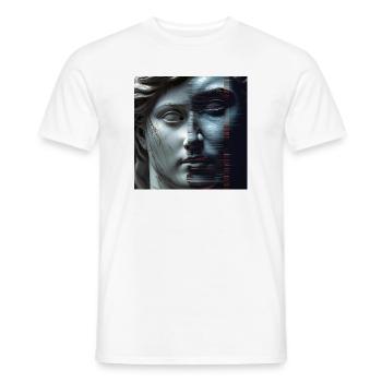 Antike trifft Glitch - Männer T-Shirt - Weiß - Vorne - AI Model Male 178 dark (178cm)