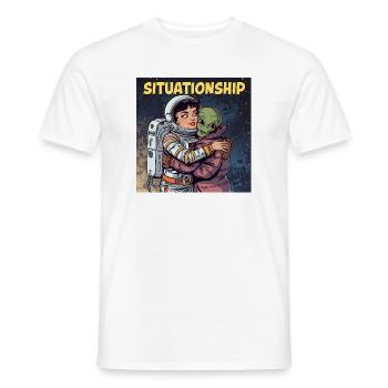 Situationship Astronaute et Alien - T-shirt homme - blanc - Devant - AI Model Male 178 dark (178cm)