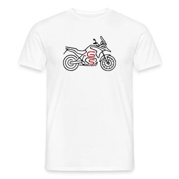 Moto GS noir rouge - T-shirt homme - blanc - Devant - AI Model Male 178 dark (178cm)