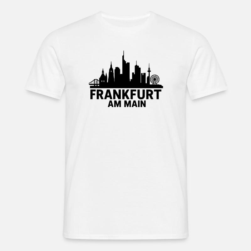 Frankfurt am Main Silhouette - Männer T-Shirt - Weiß