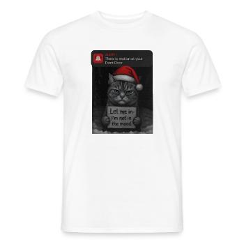 Cat Christmas with funny saying cats - Men's T-Shirt - white - Front - AI Model Male 178 dark (178cm)