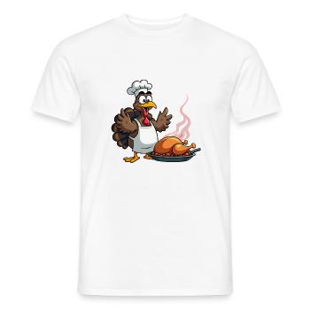 Thanksgiving Turkey Cook - Men's T-Shirt - white - Front - AI Model Male 178 dark (178cm)