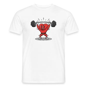 Poids d’haltérophilie fort Conception de dessin animé - T-shirt homme - blanc - Devant - AI Model Male 178 dark (178cm)