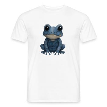 Denim Patchwork Grenouille - T-shirt homme - blanc - Devant - AI Model Male 178 dark (178cm)