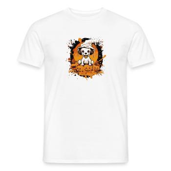 Kleiner Halloween-Puppy mit Kürbissen - Männer T-Shirt - Weiß - Vorne - AI Model Male 178 dark (178cm)