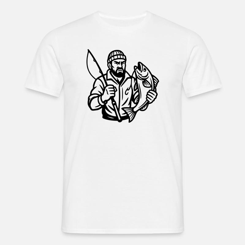 Angler - Männer T-Shirt - Weiß