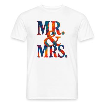 MR. & MRS - Romantische Hochzeit - Brautpaar - Männer T-Shirt - Weiß - Vorne - AI Model Male 178 dark (178cm)