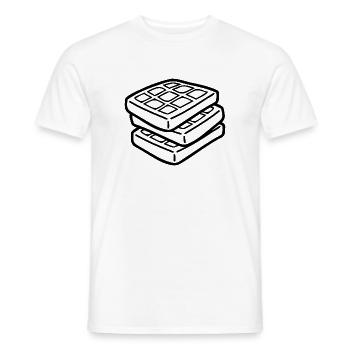 Waffle Sketch – Cute Minimalist Food Motif - Men's T-Shirt - white - Front - AI Model Male 178 dark (178cm)