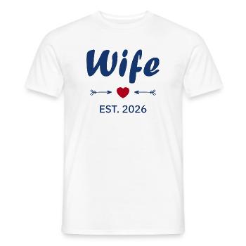 Wife Est 2026 - T-shirt homme - blanc - Devant - AI Model Male 178 dark (178cm)
