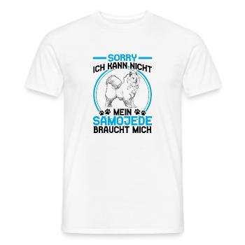 Samojede braucht mich Schlittenhund - Männer T-Shirt - Weiß - Vorne - AI Model Male 178 dark (178cm)