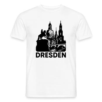 Silhouette de point de repère de Dresde - T-shirt homme - blanc - Devant - AI Model Male 178 dark (178cm)