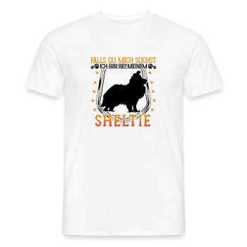 Sheltie Me Looking Shetland Chien de berger - T-shirt homme - blanc - Devant - AI Model Male 178 dark (178cm)