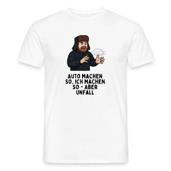 Car make so I do so - but accident - Men's T-Shirt - white - Front - AI Model Male 178 dark (178cm)