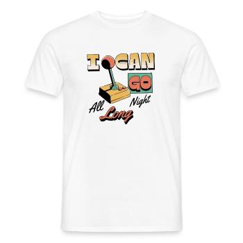 Retro Arcade Joystick I Can Go All Night Long - Men's T-Shirt - white - Front - AI Model Male 178 dark (178cm)