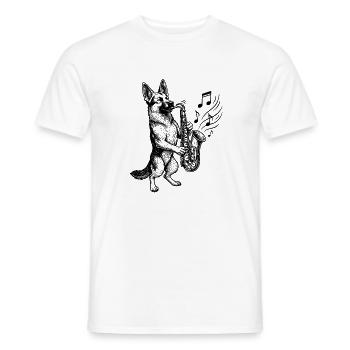 Saxophone Berger Allemand Art - T-shirt homme - blanc - Devant - AI Model Male 178 dark (178cm)