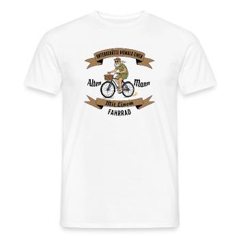 Alten Mann mit Fahrrad , Vintage Design - Männer T-Shirt - Weiß - Vorne - AI Model Male 178 dark (178cm)
