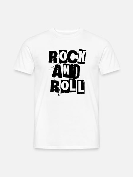 Rock'n'Roll ausgeschnitten Typografie Design - Männer T-Shirt - Weiß
