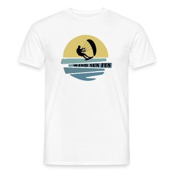 Wind Sonne Fun Kitesurfer - Männer T-Shirt - Weiß - Vorne - AI Model Male 178 dark (178cm)