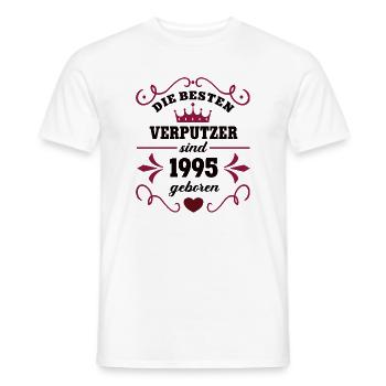 1995 Plasterer Birthday colleague plasterer - Men's T-Shirt - white - Front - AI Model Male 178 dark (178cm)