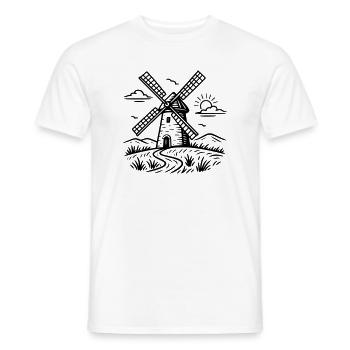 Moulin à vent - T-shirt homme - blanc - Devant - AI Model Male 178 dark (178cm)