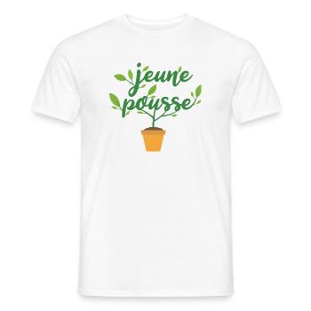 jeune pousse - T-shirt homme - blanc - Devant - AI Model Male 178 dark (178cm)