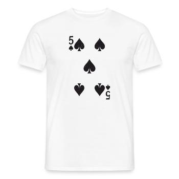 Playing Cards Silhouettes Pattern 5 Spades - Men's T-Shirt - white - Front - AI Model Male 178 dark (178cm)