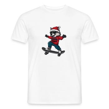Wolf Christmas Funny - Men's T-Shirt - white - Front - AI Model Male 178 dark (178cm)