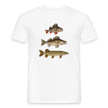 Hecht Zander Barsch Raubfische Angeln Angler - Männer T-Shirt - Weiß - Vorne - AI Model Male 178 dark (178cm)