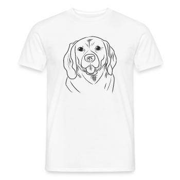 Funny Beagle Sketch Line Art Dog Design for Pet - Men's T-Shirt - white - Front - AI Model Male 178 dark (178cm)