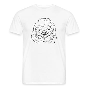 Faultier Skizze Line Art Design für Wild und Zoo Liebe - Männer T-Shirt - Weiß - Vorne - AI Model Male 178 dark (178cm)