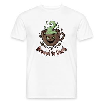 Brewed to Death - Men's T-Shirt - white - Front - AI Model Male 178 dark (178cm)