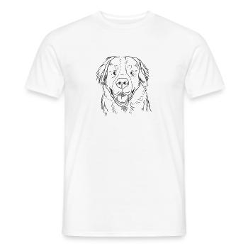 Bernese Mountain Dog Stubborn Funny Design Sketch - Men's T-Shirt - white - Front - AI Model Male 178 dark (178cm)
