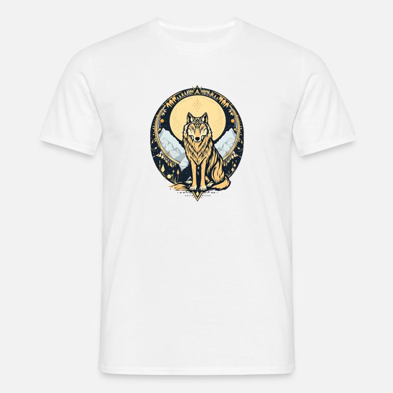 Boho Wolf - Männer T-Shirt - Weiß