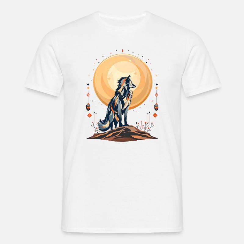 Boho Wolf - Männer T-Shirt - Weiß