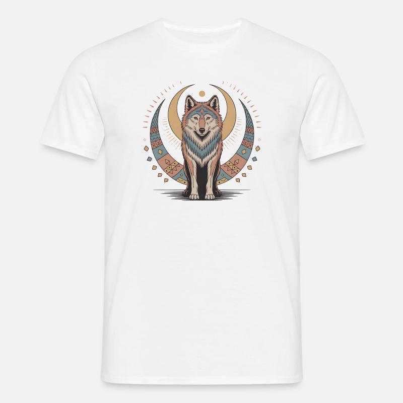 Boho Wolf - Männer T-Shirt - Weiß