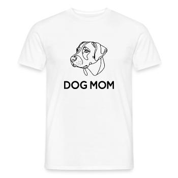 Dog Mom – Minimalist Dog Line Art Gift - Men's T-Shirt - white - Front - AI Model Male 178 dark (178cm)