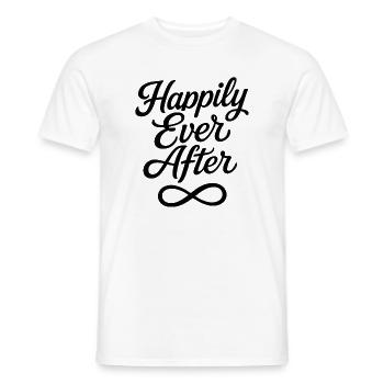 Hochzeit Junggesellenabschied "Glücklich bis ans Ende ihrer Tage" - Männer T-Shirt - Weiß - Vorne - AI Model Male 178 dark (178cm)