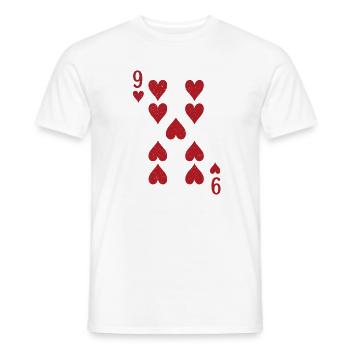 Neun Herz Karte - Männer T-Shirt - Weiß - Vorne - AI Model Male 178 dark (178cm)