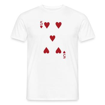 Five Hearts Double Head Card Rome Poker - Men's T-Shirt - white - Front - AI Model Male 178 dark (178cm)