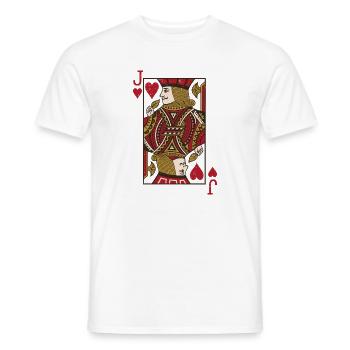 Jack Heart Double Head Card Rome Poker - Men's T-Shirt - white - Front - AI Model Male 178 dark (178cm)