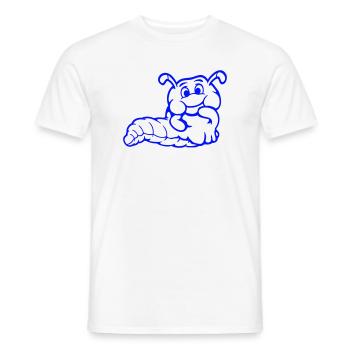 Caterpillar Worm Shy Friendly Curious Looking - Men's T-Shirt - white - Front - AI Model Male 178 dark (178cm)