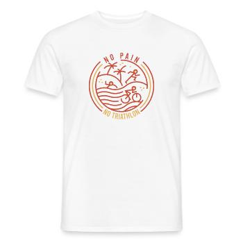 Triathlon Swimming Cycling Running Vintage Sports - Men's T-Shirt - white - Front - AI Model Male 178 dark (178cm)