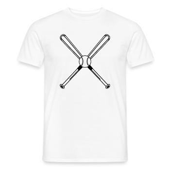 Illustration de baseball Joueur de baseball - T-shirt homme - blanc - Devant - AI Model Male 178 dark (178cm)