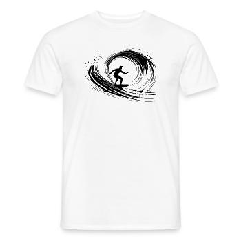 Surfing Art Surfer Illustration - Men's T-Shirt - white - Front - AI Model Male 178 dark (178cm)