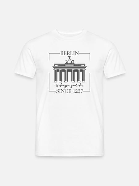 Berlin Brandenburger Tor - Bundeshauptstad Berlin - Männer T-Shirt - Weiß
