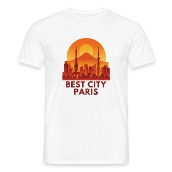 Best City Paris Silhouette - Men's T-Shirt - white - Front - AI Model Male 178 dark (178cm)