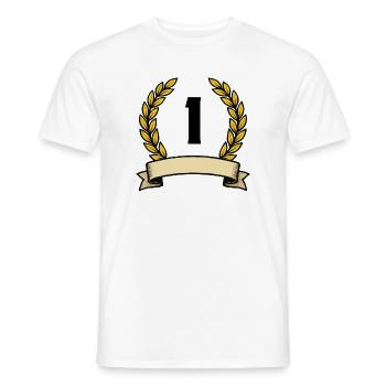 Goldener Lorbeerkranz mit Band 1 - Männer T-Shirt - Weiß - Vorne - AI Model Male 178 dark (178cm)
